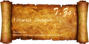 Tihanyi Zsombor névjegykártya